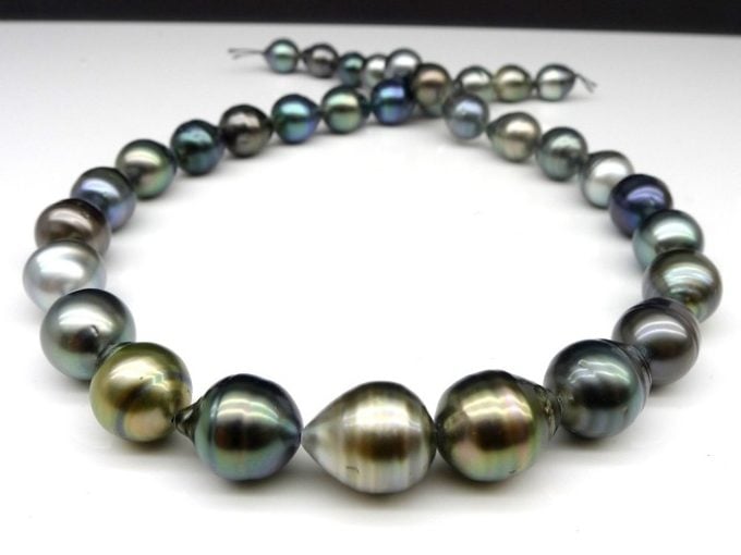 10-12 mm Drop Multicolor Tahitian Pearl Jenesis Necklace
