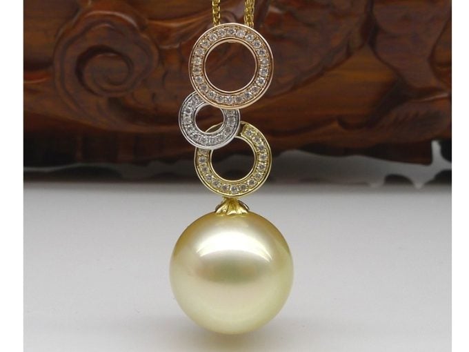 Polly South Sea Pearl and Diamond Pendant
