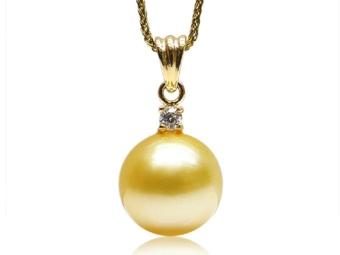 Noelle South Sea Pearl Diamond Pendant Necklace