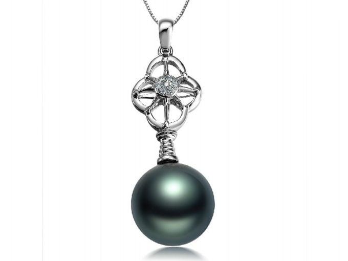 Carterr Tahitian Pearl and Diamond Pendant