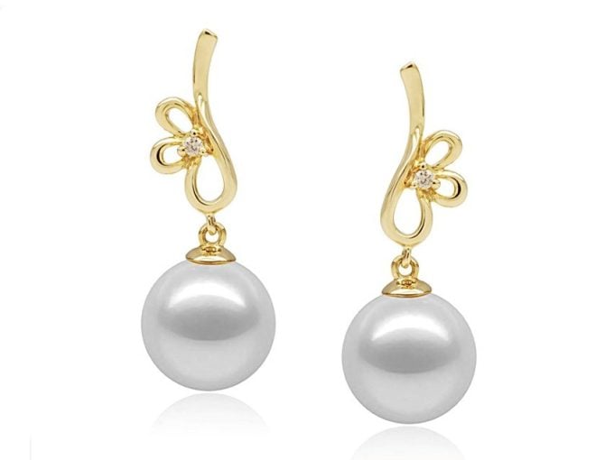 Sacha South Sea Pearl and Diamond Earrings