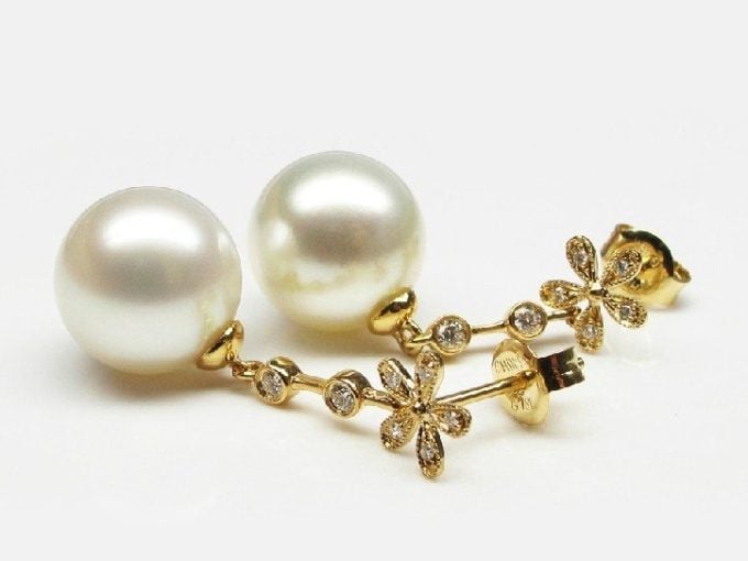 9-16 mm Arlene South Sea Pearl and Diamond Earrings