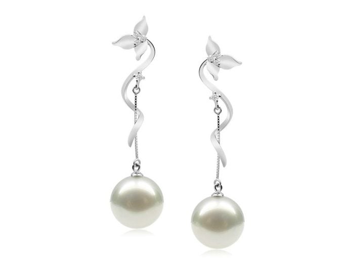 Nathalie South Sea Pearl and Diamond Earrings