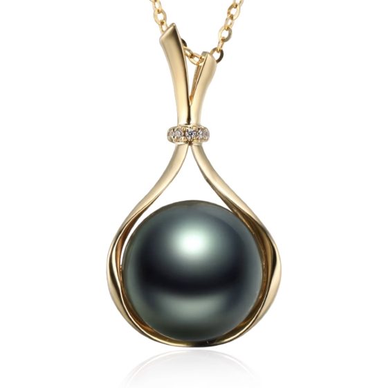 14K Gold Tahitian Pearl Mallory Pendant