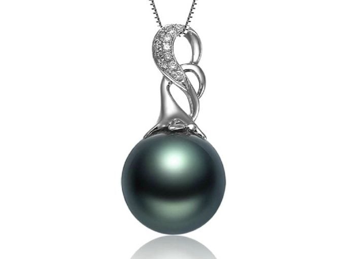 Prescillia Tahitian Pearl and Diamond Pendant