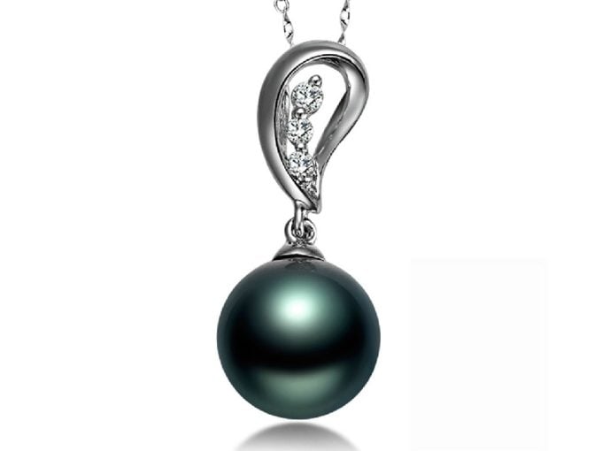 Edgar Tahitian Pearl and Diamond Pendant