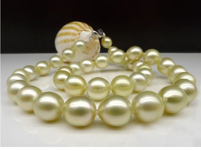 9-11 mm Golden South Sea Pearl Necklaces