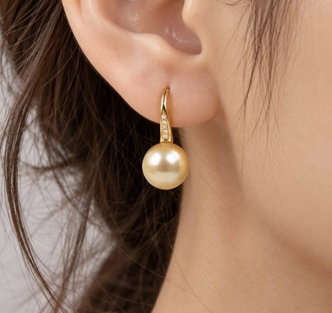 14K/18K Gold South Sea Pearl and Diamond Presley Earring