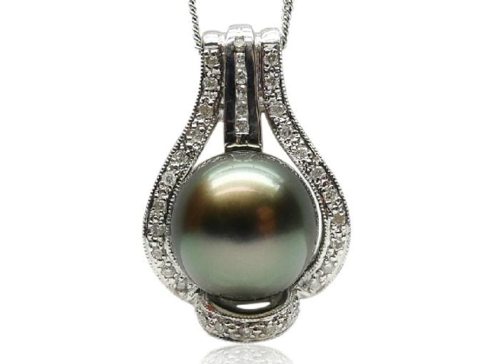 April Tahitian Pearl and Diamond Pendant