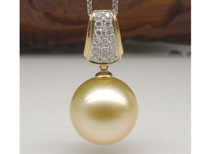 Christopher South Sea Pearl and Diamond Pendant