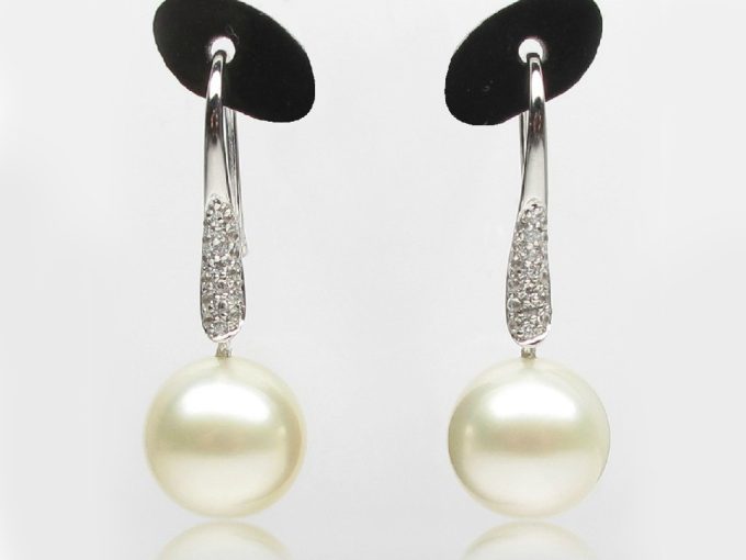 Antony South Sea Pearl and Diamond Earrings