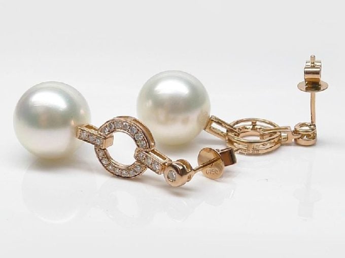 Sophia South Sea Pearl and Diamond Earrings