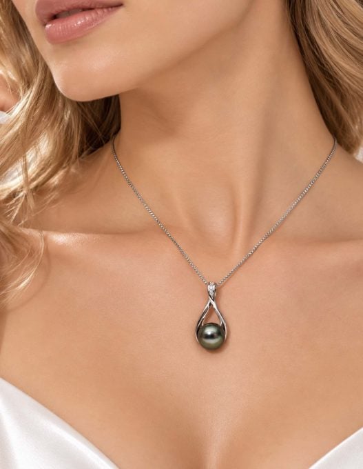 Emmie Tahitian Pearl and Diamond Pendant