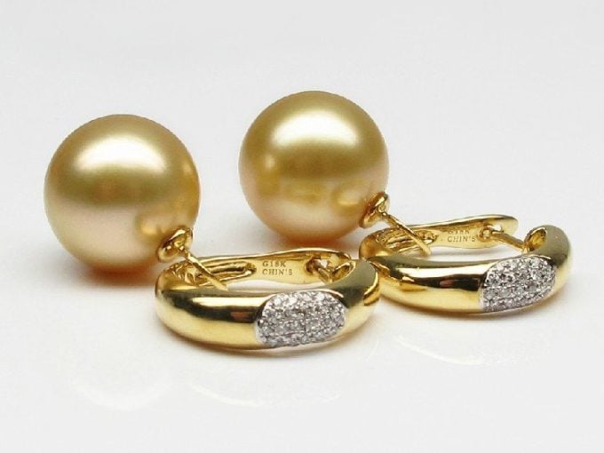 Susanna South Sea Pearl and Diamond Earrings