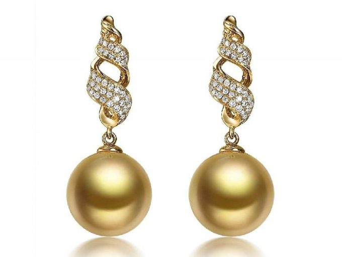 August South Sea Pearl and Diamond Earrings