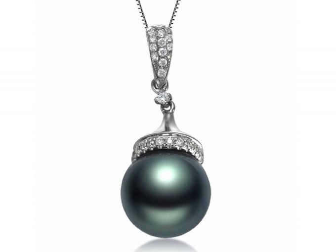 Andre Tahitian Pearl and Diamond Pendant