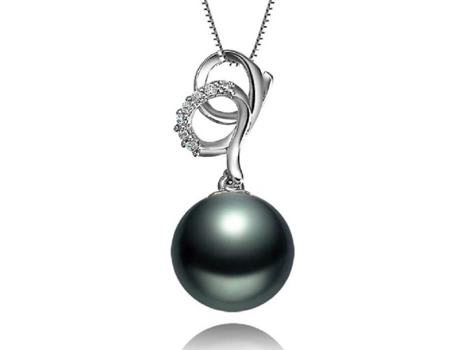 Baird Tahitian Pearl and Diamond Pendant