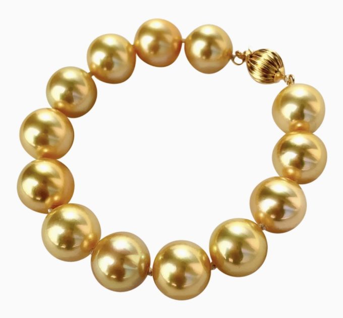 8-9 mm Golden South Sea Pearl Bracelet