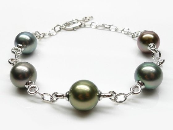 Round Tahitian Pearl Aleena Tincup Bracelet 14K/18K Gold