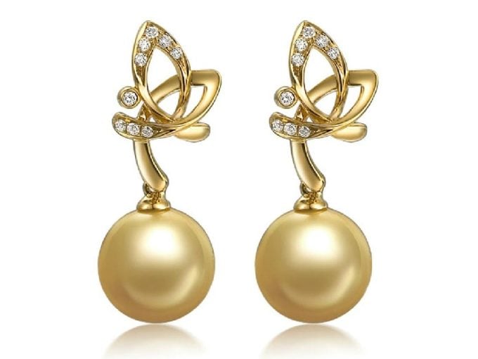Murielle South Sea Pearl and Diamond Earrings
