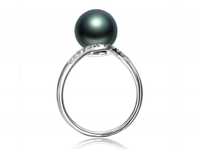 Babette Tahitian Pearl and Diamond Ring