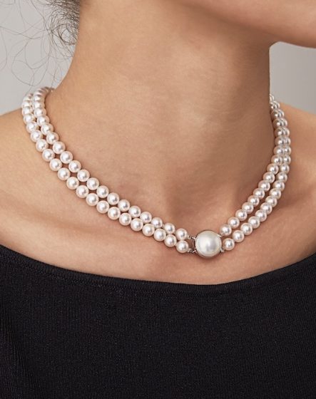 White Akoya Pearl Mabe Sky Necklace