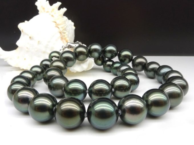 10-12 mm Black Tahitian Pearl Necklaces