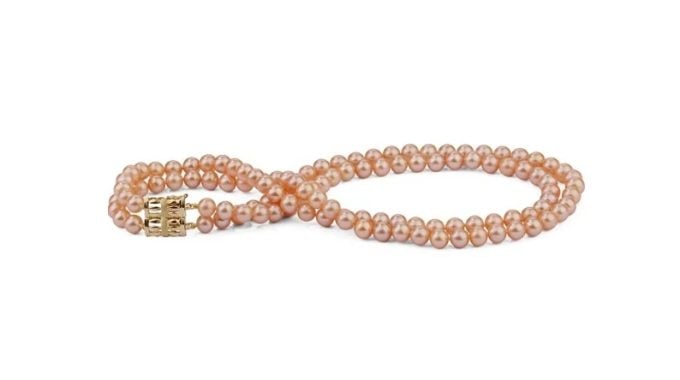 9-10 mm Double Strand Pink Pearl Necklace AAA