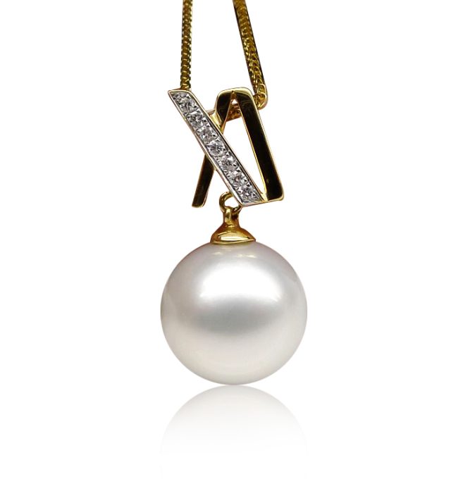 Rita Akoya Pearl and Diamond Pendant