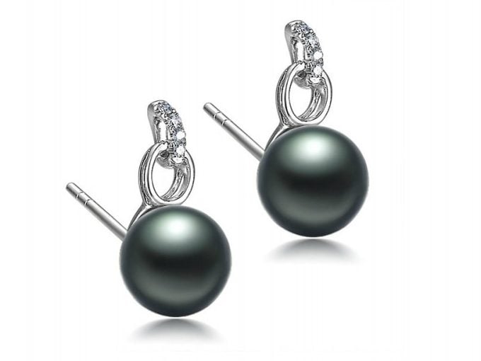 Marshall Tahitian Pearl and Diamond Earrings