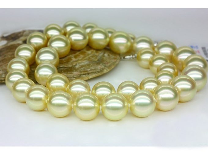 11-14 mm Golden South Sea Pearl Necklace AAA