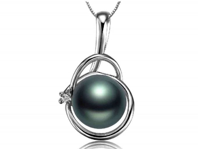 Apple Tahitian Pearl and Diamond Pendants
