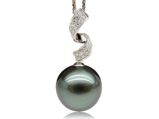 Humility Tahitian Pearl and Diamond Pendant