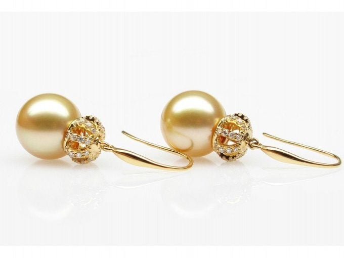 Cyprien South Sea Pearl and Diamond Earrings