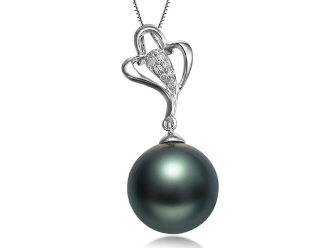 Aubrey Tahitian Pearl and Diamond Pendant