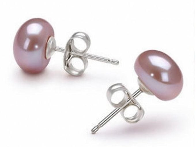 Lavender Freshwater Pearl Earrings 10-11 mm AA+