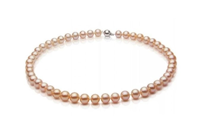 Pink/Peach Freshwater Pearl Necklace 6.5-7 mm AA+