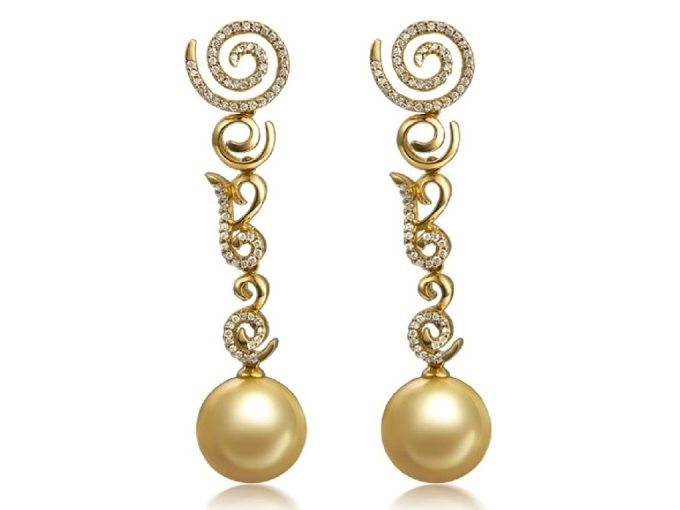 Pascaline South Sea Pearl and Diamond Earrings