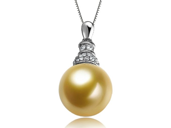 Bastienne South Sea Pearl and Diamond Pendant