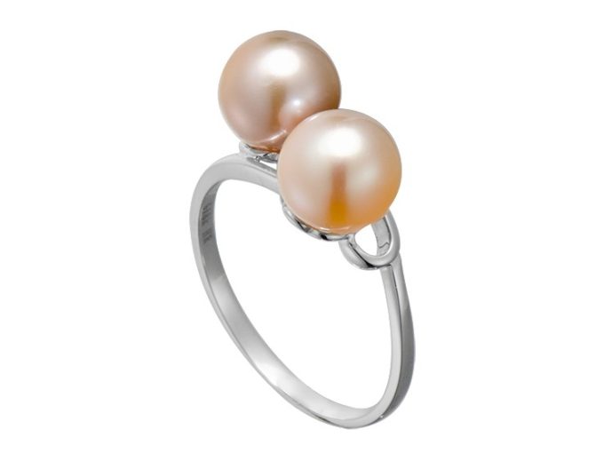 Freshwater Double Pearl Naya Ring 14K/18K Gold