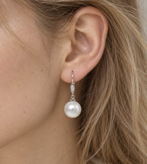Tatiana South Sea Pearl and Diamond Earrings
