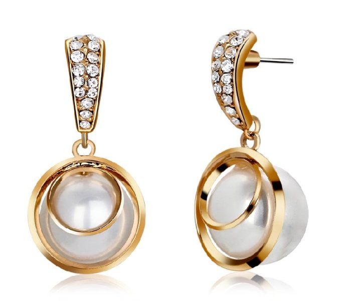 Freshwater Pearl and Diamond Jayda Earrings .32cttw