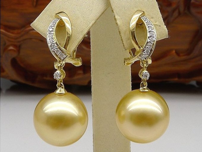 Charles South Sea Pearl and Diamond Earrings