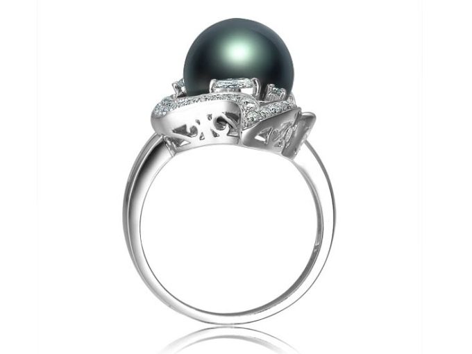 Karelle Tahitian Pearl and Diamond Ring