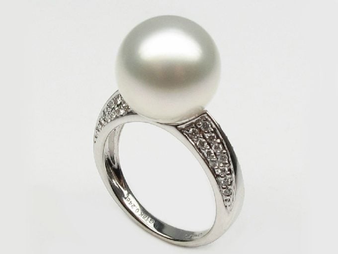 Delia South Sea Pearl and Diamond Ring