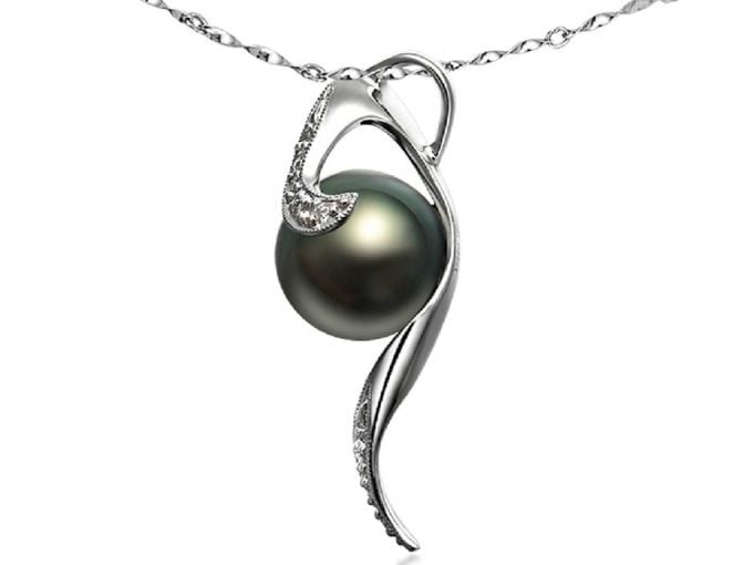 Sidonie Tahitian Pearl and Diamond Pendant