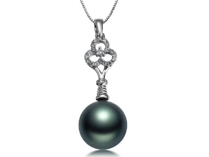 Ursule Tahitian Pearl and Diamond Pendant