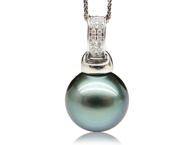 Alice Tahitian Pearl and Diamond Pendant