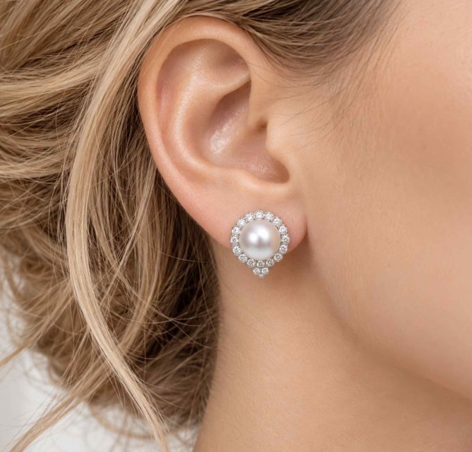 South Sea Pearl and Diamond Soleil Earrings