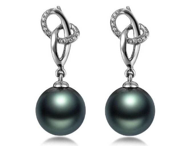 Devin Tahitian Pearl and Diamond Earrings